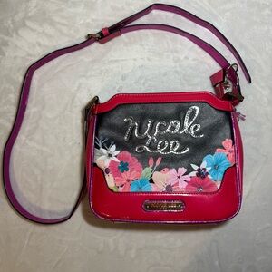 Nicole Lee Floral Y2K Crossbody Bag | Pink Black Purse